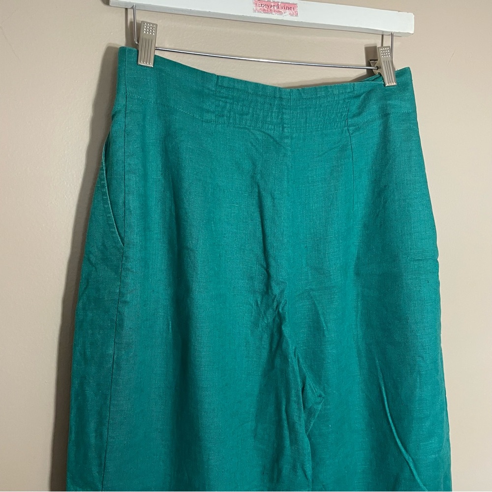 SALE Vintage Wide leg High Waisted Linen Trousers - Picture 3 of 7